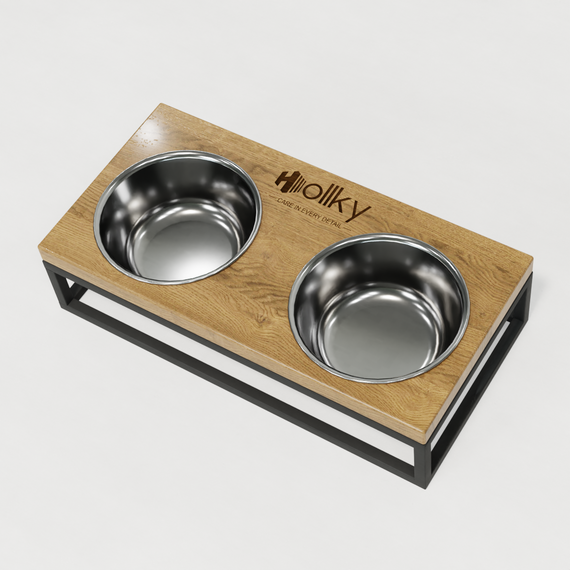 Миски на подставке для маленьких собак и котов Hollky Base S (2 × 0,45 л) BS-36187-GRNT | Зображення 4