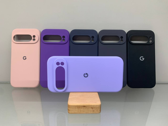 Google Pixel 9 Pro Протиударний чохол з логотипом софт тач голубий