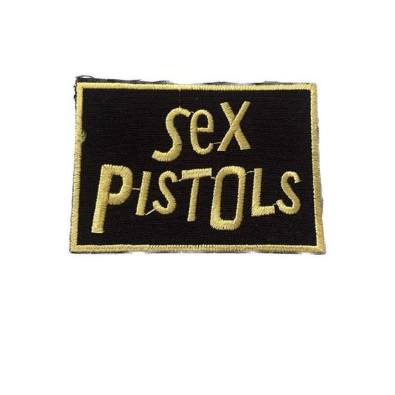 Нашивка на одежду (термо) Sex Pistols 85*60 мм Чорний з жовтим