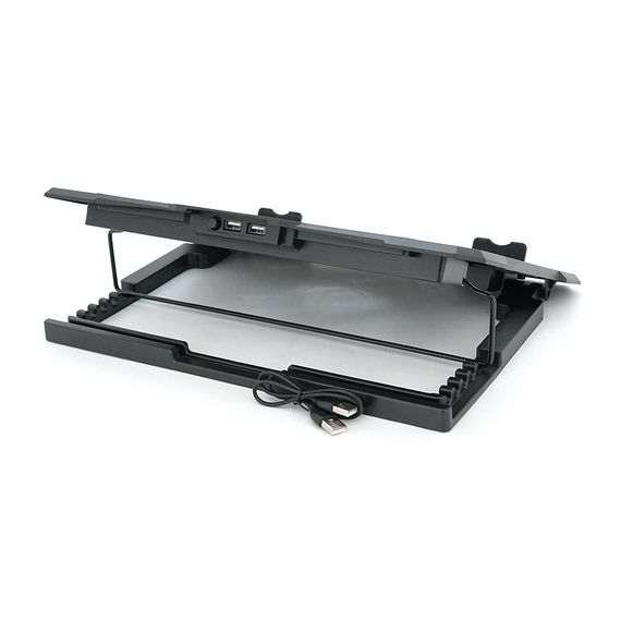 Підставка під ноутбук XSTRIKE XS-33, 10-17", 1*140mm 1000±10% RPM, корпус пластик+алюміній, 2xUSB 2.0, 370x275x27mm, RGB, Box Q20 | Зображення 2