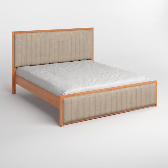 Односпальне дерев'яне ліжко Mebigrand Відень Яблуня/Аляска 23 (Бежевий) 90х200 см (MBG-10945) | Зображення 1