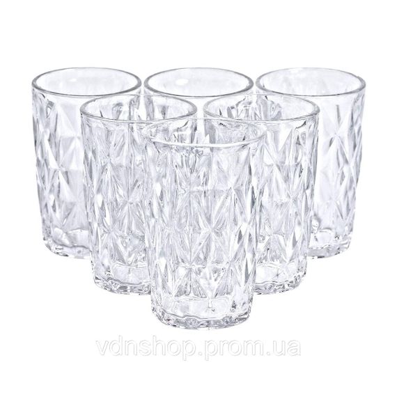 Набор стаканов для напитков 6 шт из толстого стекла 400 мл стаканы для холодных напитков HP-YH-63 | Зображення 1