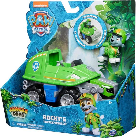 Щенячий патруль в джунглях Машина черепаха и фигурка Рокки Paw Patrol Jungle Pups Rocky Turtle Vehicle | Зображення 2