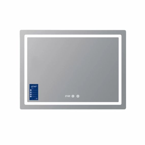Дзеркало Qtap Mideya (MI2) 1000х800 з годинником, з LED-підсвічуванням Touch, з антизапотіванням, димером, рег. яскравості | Зображення 2