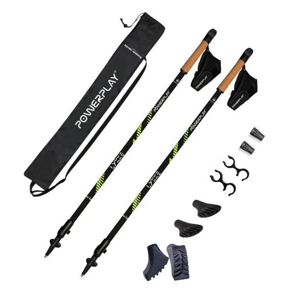 Палиці для скандинавської ходьби PowerPlay 9111 Lykke Green 80-135 см (пара) + 2-ві пари чобітків + чохол (PP_9111_Green) | Зображення 9
