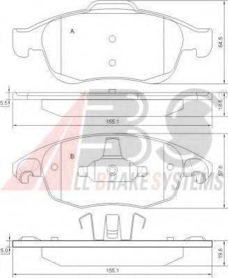 Колодка гальм. диск. CITROEN C4 передн. (вир-во ABS) A.B.S. 37598 на CITROËN C4 II (B7)