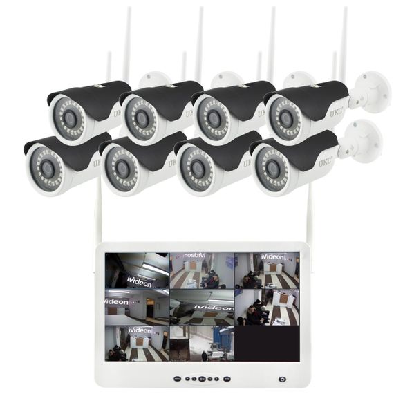 Комплект відеоспостереження бездротової DVR KIT Full HD XPRO CAD-1308 LCD 13.3" WiFi 8ch набір на 8 камери | Зображення 2
