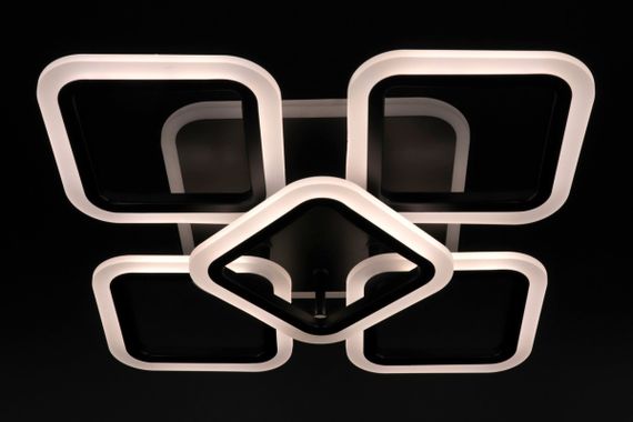 Люстра світлодіодна стельова LED світильник для квартири на стелю лед з пультом 25748 Чорний 11х41х55 см. | Зображення 4