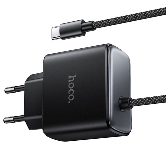 МЗП Hoco C163A New PD25W (1USB-C) + встроенный кабель Type-C Black | Зображення 3