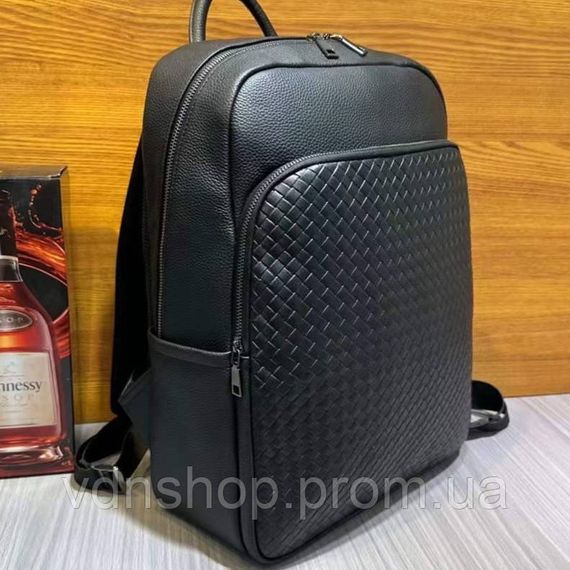 Рюкзак мужской из натуральной кожи 30х41х12, городская сумка на спину для ноутбука Tiding Bag черная | Зображення 5