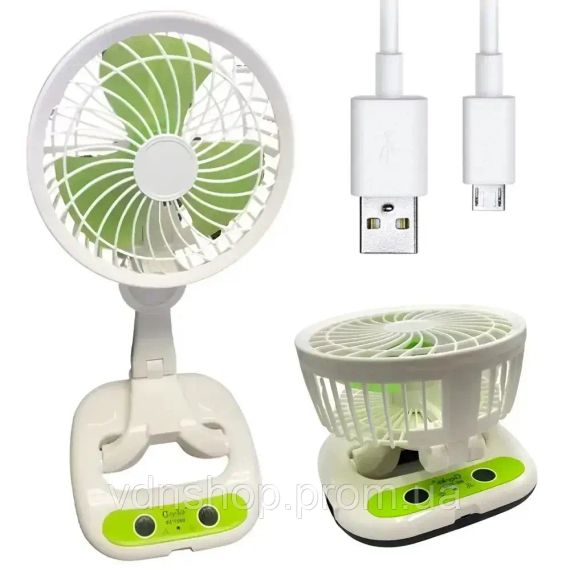 Настільний вентилятор з LED підсвіткою та USB, KC-7900 / Міні-вентилятор настільний акумуляторний | Зображення 4