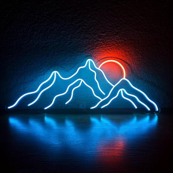 Неоновий світильник Гори 600х230 acr-n000109