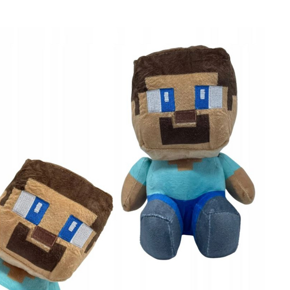 М'яка плюшева іграшка Стів, що сидить, з Майнкрафт 22 см, STEVE з Minecraft | Зображення 3
