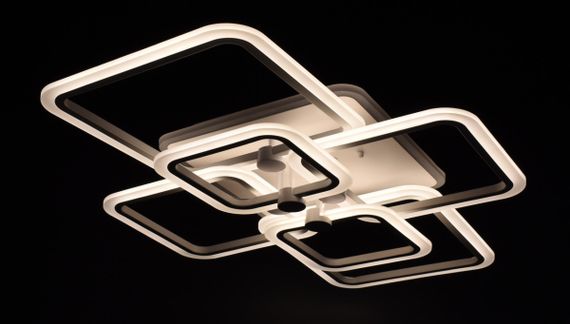 Люстра світлодіодна стельова LED світильник для квартири на стелю лед з пультом 25989 Білий 12х59х80 см. | Зображення 3