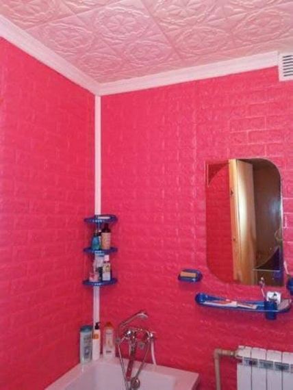 3D панель самоклеюча цегла Темно-рожевий 700х770х7мм (006-7) SW-00000061 | Зображення 2