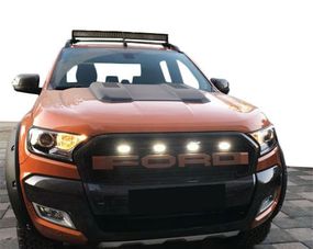 Передня решітка з LED V2 Помаранчева для Ford Ranger 2011↗ рр.
