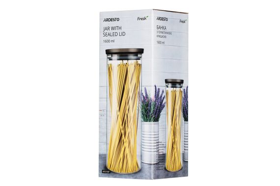 Банка для хранения Ardesto Fresh, 1600 мл, стекло, пластик, силикон (AR1316SF) | Зображення 1