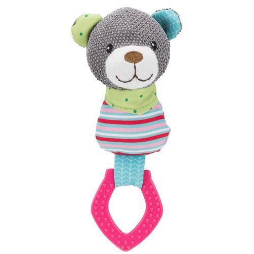 Іграшка Trixie Junior Медведь для собак, з кільцем зі звуком, 23 см (текстиль/плюш)