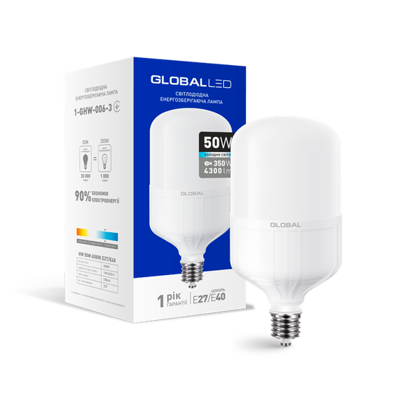 LED лампа HW GLOBAL 50W 6500K E27/E40 (1-GHW-006-3) (NEW)