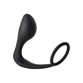 Анальная пробка с эррекционным кольцом FANTASSTIC ANAL PLUG WITH COCKRING BLACK sexstyle