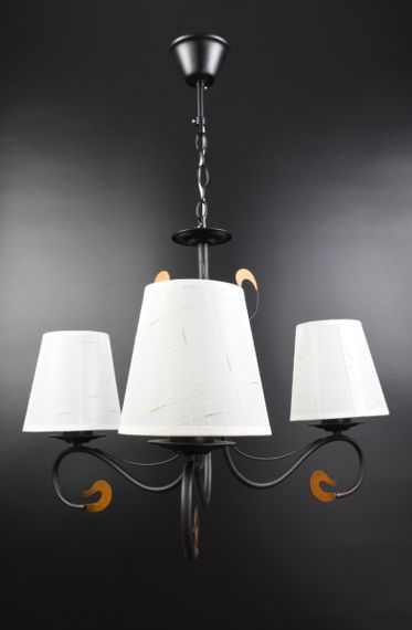 Люстра підвісна на 3 лампочки 25994 Чорний 50-70х56х56 см. | Зображення 1