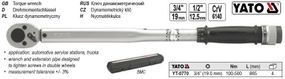 Ключ динамометричний YATO Польща 3/4" 100-500NM l=865мм YT-0770