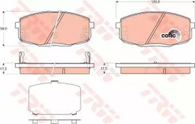 Колодки гальмівні дискові HYUNDAI i30, KIA CEE/D передн. , TRW (GDB3450)
