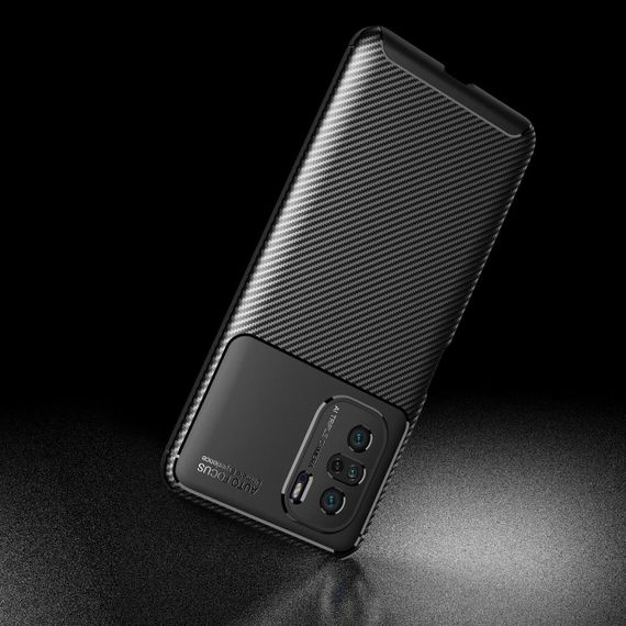 Чохол-накладка AutoFocus Карбон  Poco F3 з посиленим захистом (TPU) Чорний
