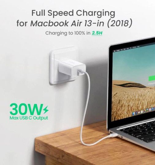 Сетевое зарядное устройство Ugreen CD127 USB Type-C Wall Charger PD QC4.0 30W 3A White | Зображення 3