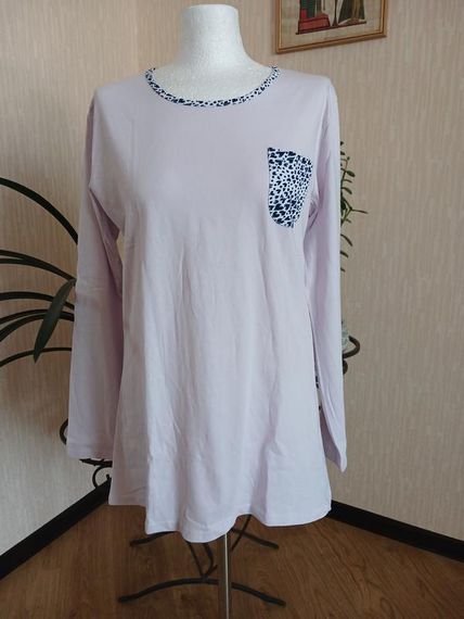 Женская домашняя футболка с длинным рукавом пижамный лонгслив XL