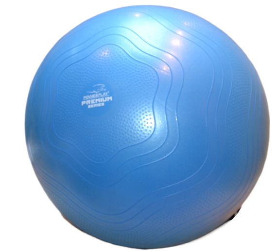 М'яч для фітнесу (фітбол) укріплений Паверплей 4000 Ø65 cm Premium Gymball Anti-Burst Синій + помпа | Зображення 2