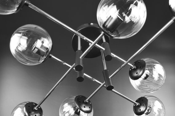 Люстра стельова на 8 лампочок 26196 Чорний 26х83х83 см. | Зображення 2