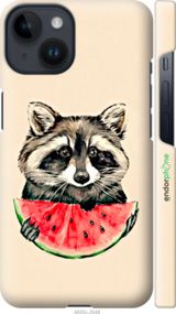 Чохол на iPhone 14 Єнотик з кавуном "4605m-2648-2448"