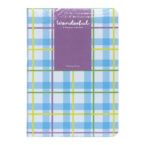 Блокнот A6 "Wonderful" 6701-1 твердий перепліт, 2 закладки та 2 гумки для ручок 80 аркушів 10х14,5 см Блакитний