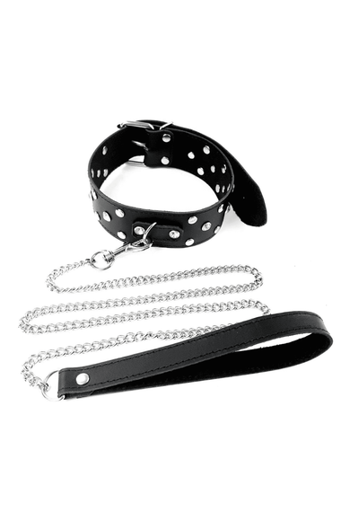 Нашийник з повідцем Art of Sex Jenna Collar with Leash Чорний One Size