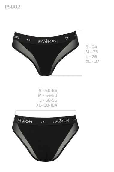 Трусики с прозрачной вставкой Passion PS002 PANTIES S, black sexstyle | Зображення 2