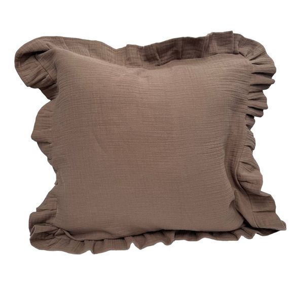 Наволочка декоративна SoundSleep Muslin Coffee 45х45 см з рюшами кава (94331967) | Зображення 6
