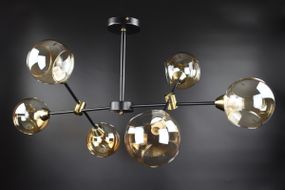 Люстра стельова на 6 лампочок 26193 Чорний 40х60х95 см.