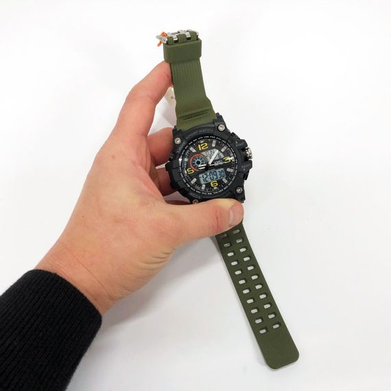 Годинник наручний чоловічий SKMEI 1283AG ARMY GREEN, армійський годинник протиударний. Колір: зелений | Зображення 9