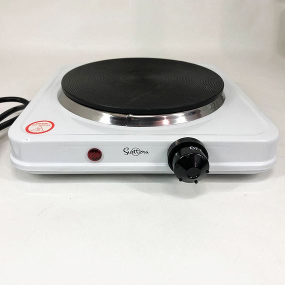 Плита електрична Suntera SP-1930, електроплита 1 комфорка, електроплита кухонная. KW-130 Колір: білий | Зображення 8