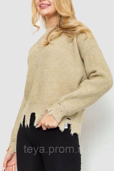 Свитер женский вязаный, цвет бежевый, размеры S-M, One Size, XL, L, M, XXL FA_008185 | Зображення 2
