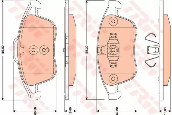 Гальмівні колодки дискові RENAULT Clio/Grand Scenic/Laguna/Megane/Scenic F 09, TRW (GDB1808)