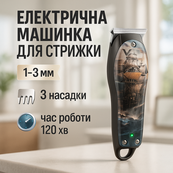Машинка для стрижки волос без шума VGR V-953, Машинка для стрижки волос с различными насадками VJ-50