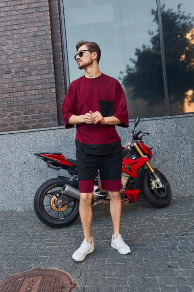 Комплект Оверсайз карман бордо S L | Зображення 1