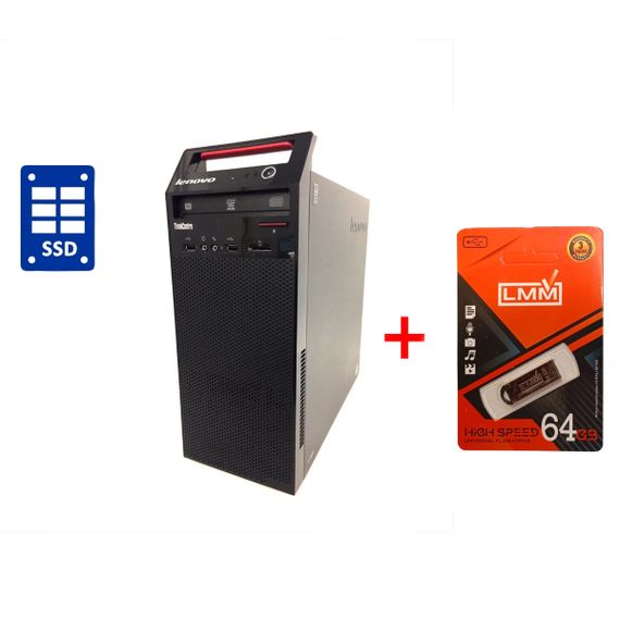 ПК Lenovo ThinkCentre E73 Tower / Intel Core i3-4170 (2 (4) ядра по 3.7 GHz) / 8 GB DDR3 / 120 GB SSD / Intel HD Graphics 4400 / DVD-RW б/в + Подарунок Флеш-накопичувач USB 64 GB
