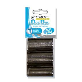 Пакети для прибирання фекалій собак Croci (3 рул.*20 пак.) Чорні паки
