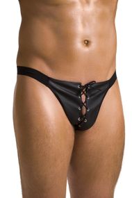 Відкриті труси зі шнурівкою Passion 044 SLIP OPEN BEN, Чорний, 2XL, 3XL, Великі розміри