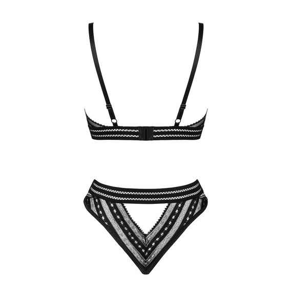 Комплект белья Obsessive Natilya 2-pcs set XS/S, black, бюстгальтер, трусики | Зображення 5