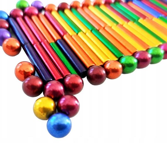 Магнитный конструктор-головоломка 36 палочек и 27 шариков, Разноцветный / Развивающая игрушка-головоломка для | Зображення 3