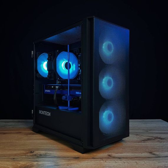 Збірка на замовлення: ігровий ПК Montech Air 100 ARGB Tower / AMD Ryzen 7 5700X (8 (16) ядер по 3.4 - 4.6 GHz) / 32 GB DDR4 / 1000 GB SSD M.2 / Intel Arc B580, 12 GB GDDR6, 192-bit / 650W | Зображення 1